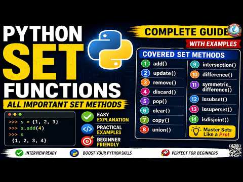 Python Set Functions Tutorial | All Important Set Methods in Python with Examples