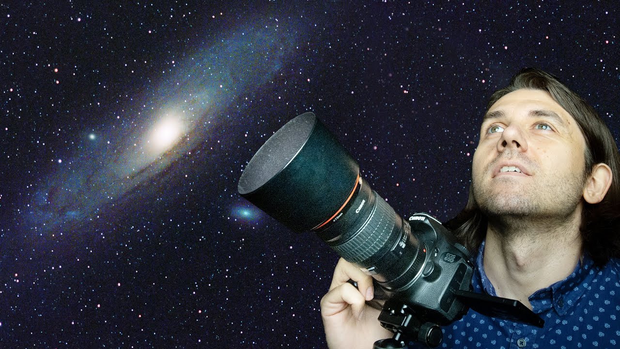 アンドロメダ銀河、カメラ、レンズ、三脚のみ