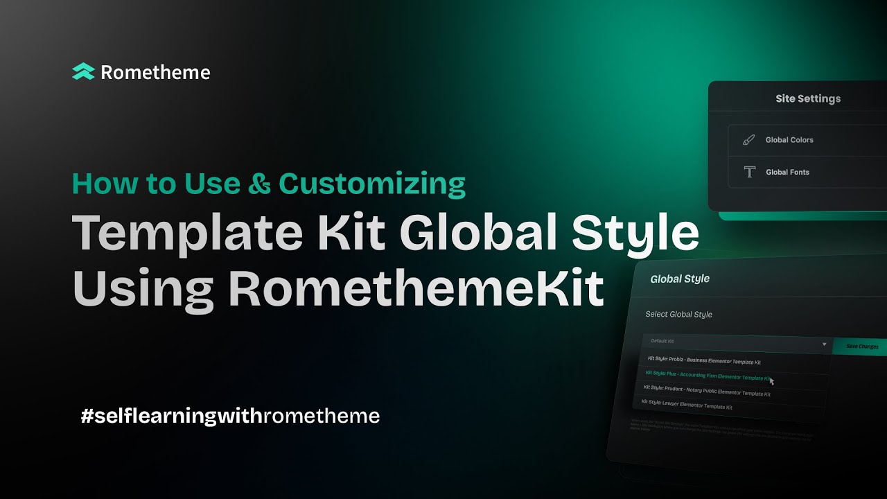How to Use & Customizing Template Kit Global Style Using RTMkit Addons ...