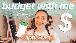 APRIL BUDGET WITH ME | my debt free journey 2021, every dollar app