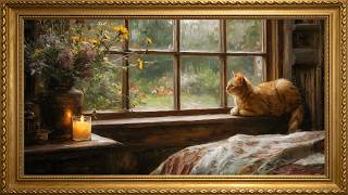 Cozy Rainy Day by the Window | Soft Piano & Rain Ambience | Frame TV Art Screensaver 4K screenshot 2