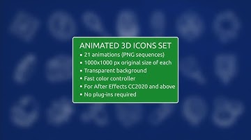 Animated 3D Icons Set After Effects Templates