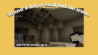 found a lot of coal but no iron | ep 3 | chill mcpe survival lets play