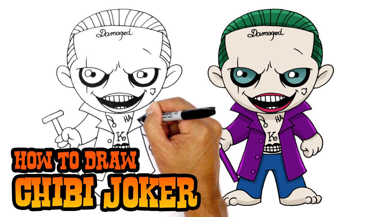 how to draw chibi joker