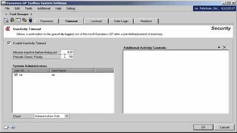 Inactivity Timeout by Rockton Software in Microsoft Dynamics GP