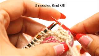 3 needles Bind Off