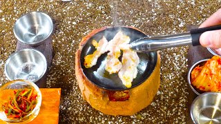 Korean Bbq And Green Onions Salad Pork Belly Korean Food Miniature Cooking