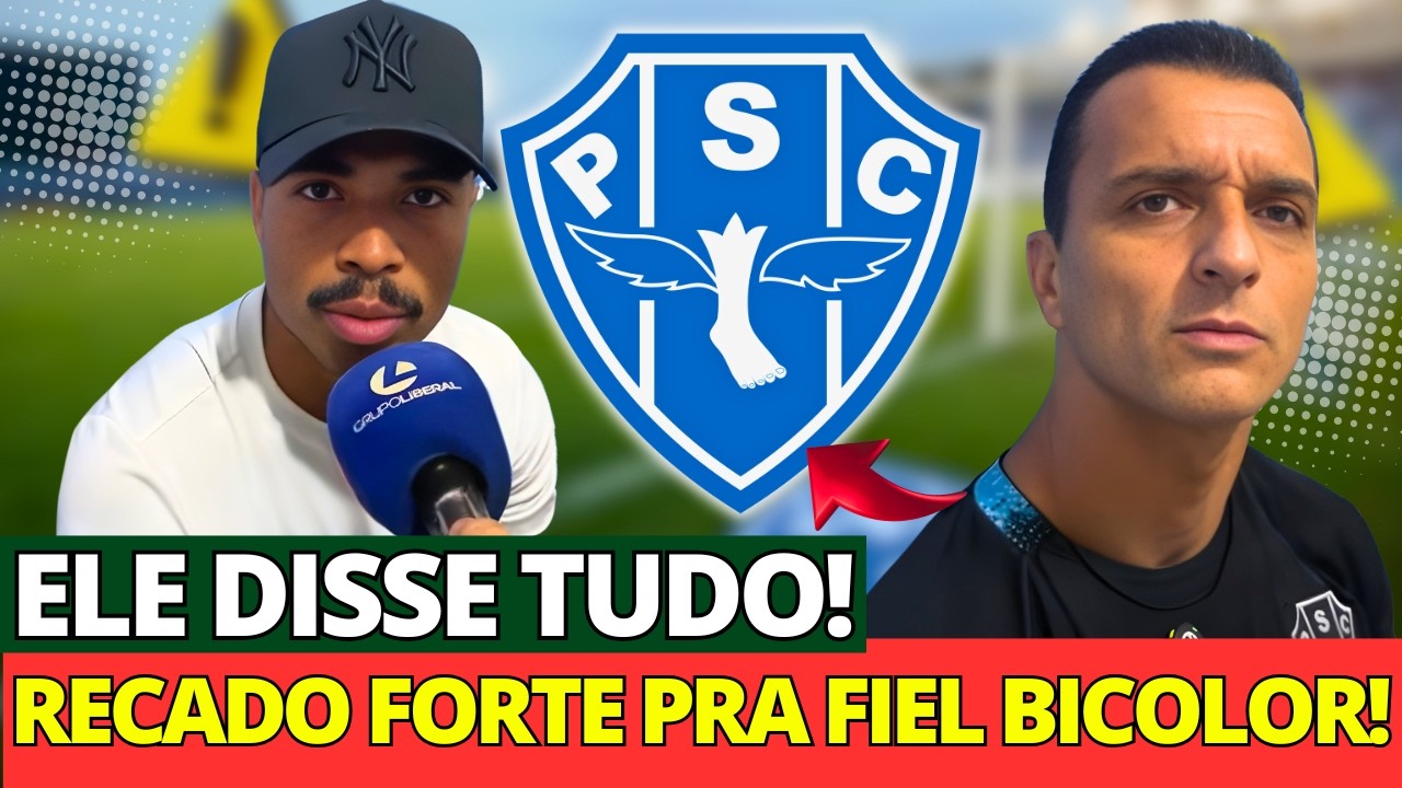 ⚠️ URGENTE: O RECADO FORTÍSSIMO QUE JÚNIOR ROCHA MANDOU PARA A FIEL! PAYSANDU SC
