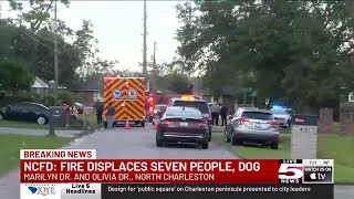 VIDEO: 7 people, 1 dog displaced after N. Charleston fire, officials say