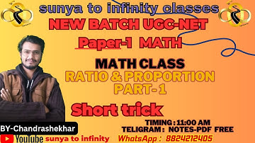 RATIO AND PROPORTION PART-1 for UGC NET\\UGC NET Unit-5 math || SHORT TRICK\\BY CHANDRASHEKHAR