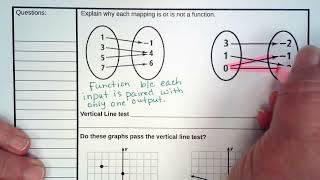 Function and Functions Notation (day 1) Identify