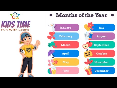 Months of year | Name of months | Number of days in a each month | Kids video