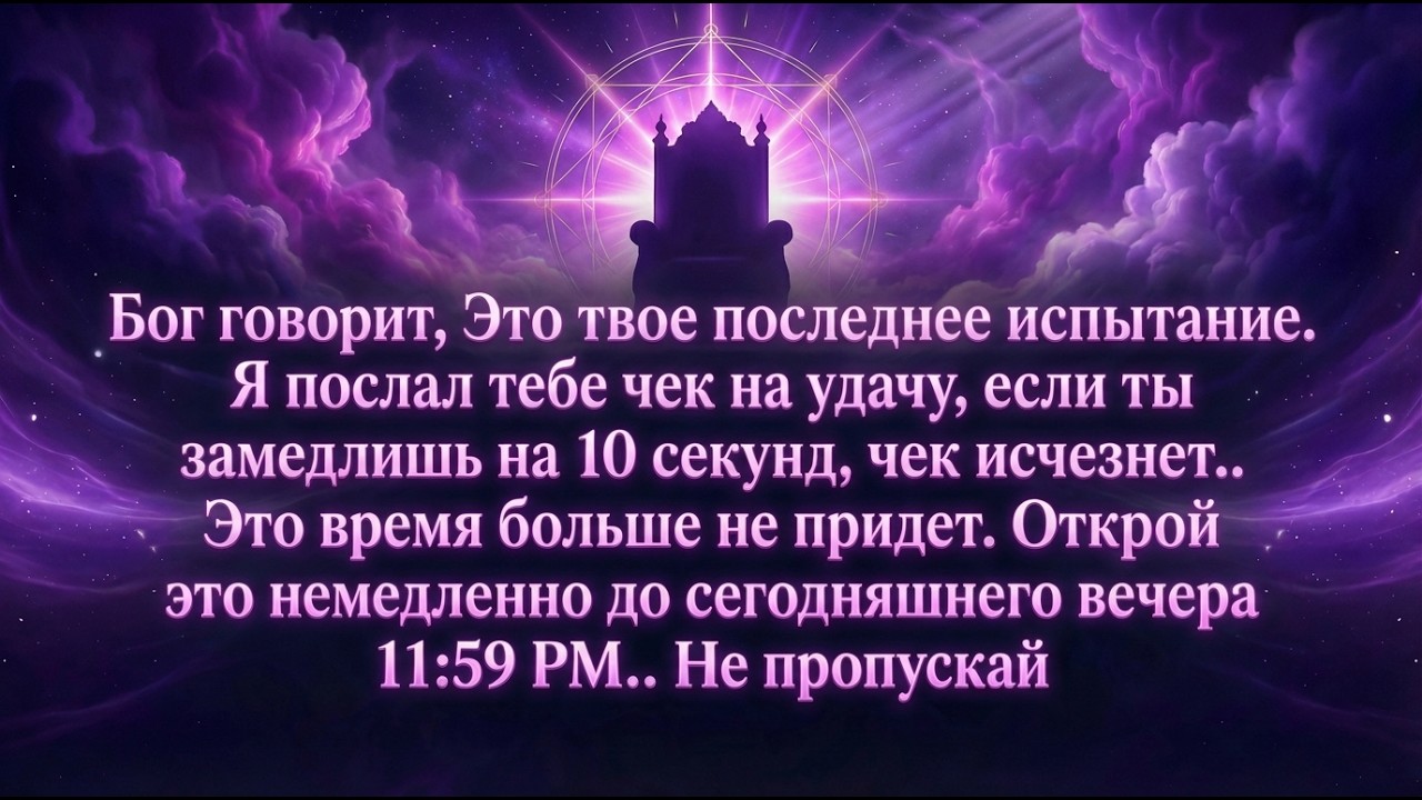 🧾Бог говорит: это ваше последнее испытание, я отправил чек на состояние, если задержитесь — исчезнет