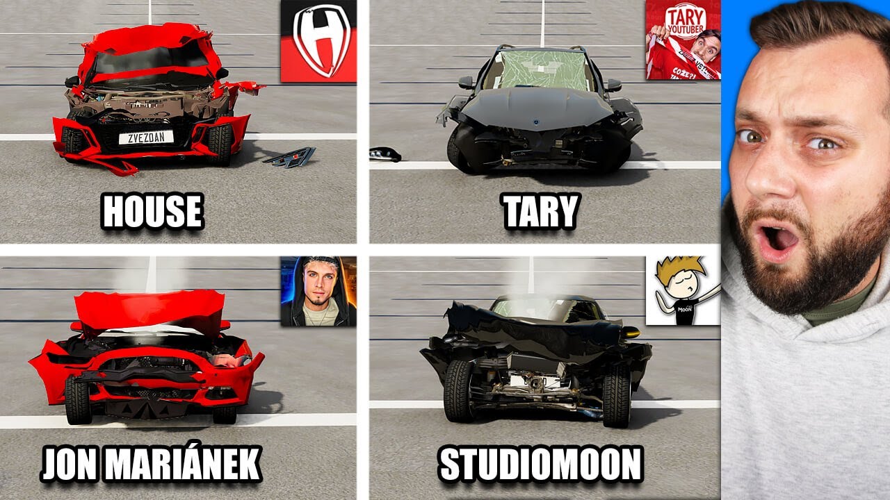 Ktoré Auto Youtuberov je Najbezpečnejšie ? - BeamNG.Drive Experiment