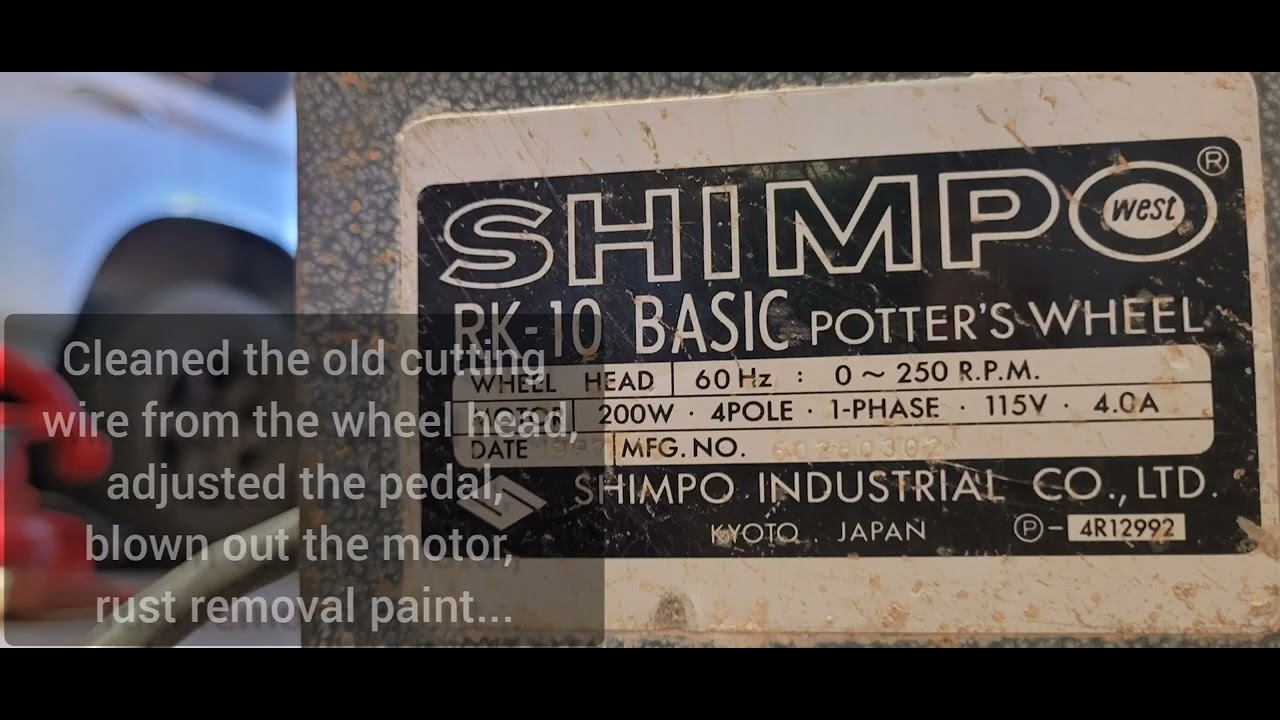Shimpo RK-10 pottery wheel made in 1987 - YouTube