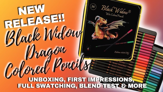 Black Widow Dragon Colored Pencils For Adult Coloring - 36 Coloring Pencils  With Smooth Pigments - Best Color Pencil Set For Adult Coloring Books And  Drawing - A Must Have Pencil Set