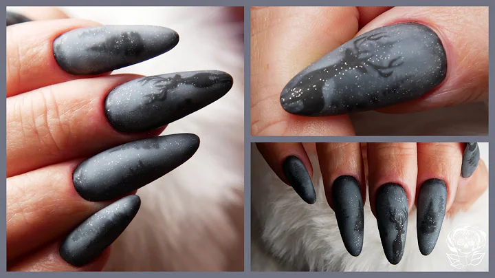 Snowy Tree Silhouette Gel Polish Nail Art