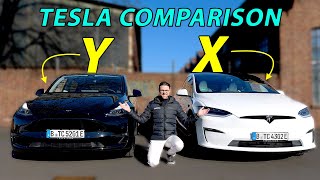 Tesla Model X plaid vs Model Y Performance comparison REVIEW with Autobahn!