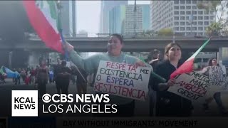 "Day Without Immigrants" protest draws thousands to downtown Los Angeles