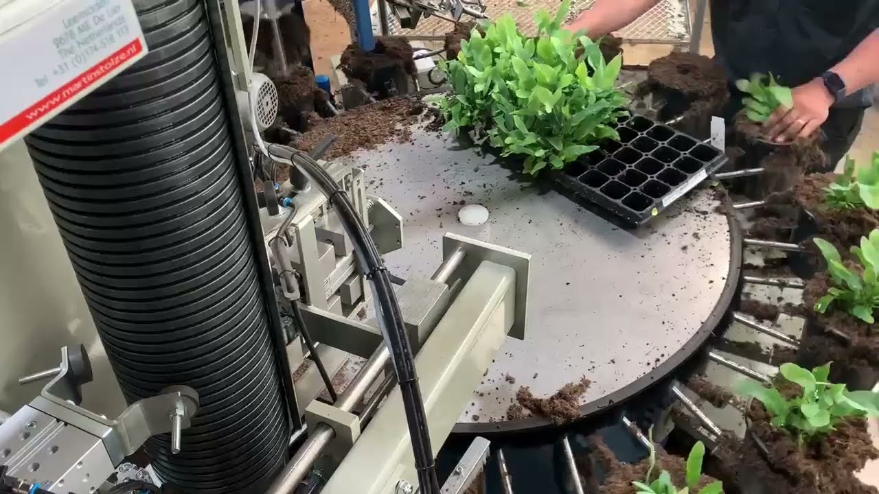 Demtec potting machine with Urbinati peat scraper