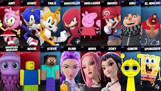 Sonic vs Peppa vs Mario vs Roblox vs Minecraft vs Brainrot vs Fortnite | Super Smash Bros Ultimate