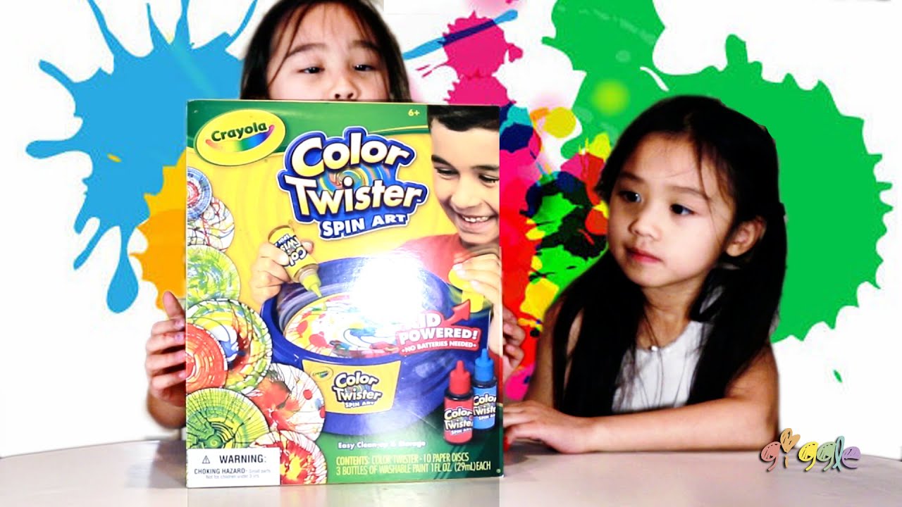 The Giggle Sisters - Crayola Color Twister Spin Art Toy - YouTube