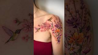 Creating a meadow in tattoo form Booking details are in the bio #flowerstattoo #daisytattoo #tattoo