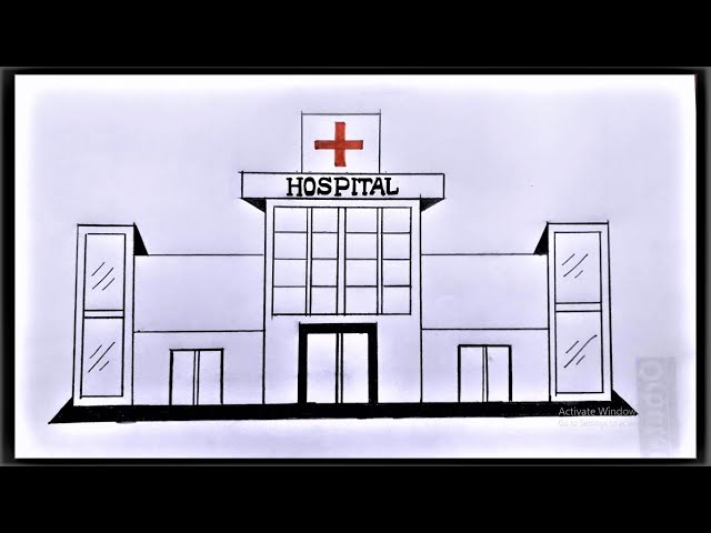 Hospital drawing  How to draw a Hospital Easy for Beginners  Pencil   YouTube