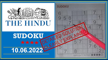 How to Solve 4 Star Hindu  Sudoku Jun 10 2022 -  Step By Step Solution