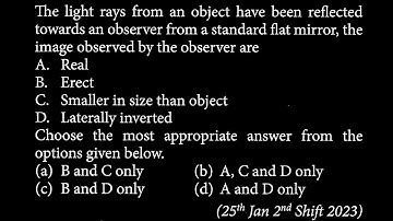 The light rays from an object have been reflected towards an observer from a standard OP DTS 07 Q6