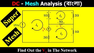 Mesh Analysis (Bangla Tutorial) | Problem Solve 3 of 7 | With Super mesh