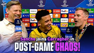 Jadon Sancho laughs with chaotic Carragher after Dortmund beat PSG! | UCL Today | CBS Sports image