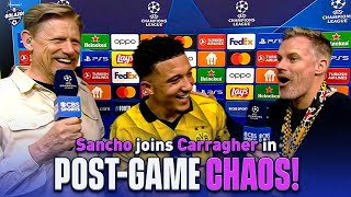Thumbnail for Jadon Sancho laughs with chaotic Carragher after Dortmund beat PSG! | UCL Today | CBS Sports