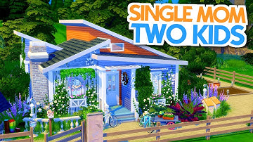 Single Mom Two Kids Tiny House || The Sims 4 Speed Build [NO CC]