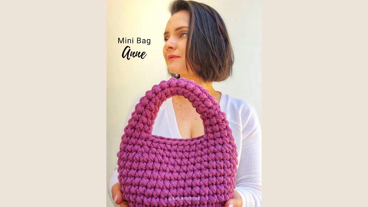Bolsa de crochê em fio de malha - Mini Bag - Faça sua bolsa em 1 hora - bolsa econômica -