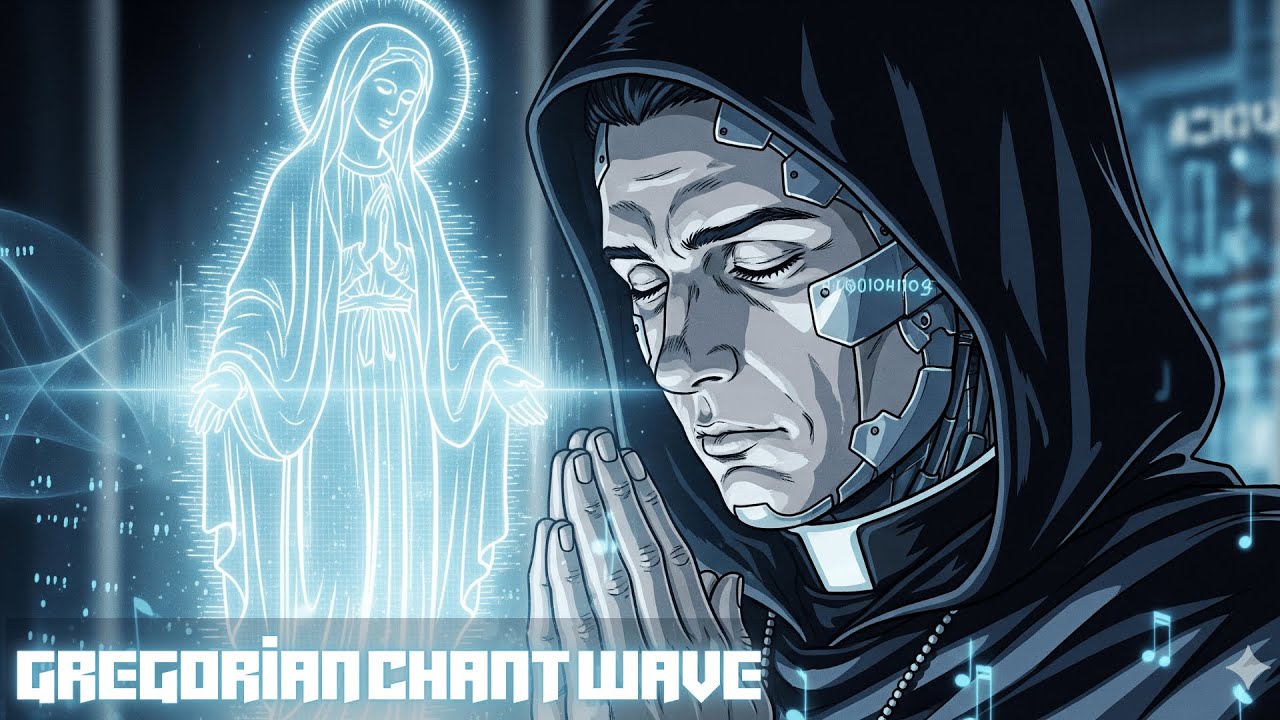 Gregorian Chant Wave - Synthwave  | A Cyberpunk Fusion with Christianity | Monk Chants