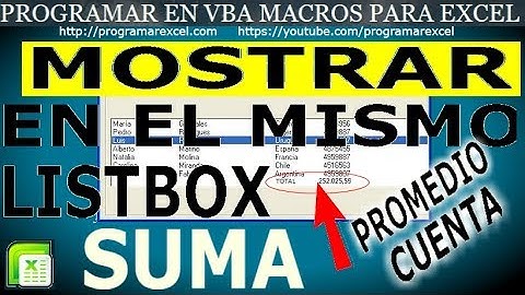 267 🔴 Como MOSTRAR en LISTBOX 🔥 SUMA Cuenta y PROMEDIO