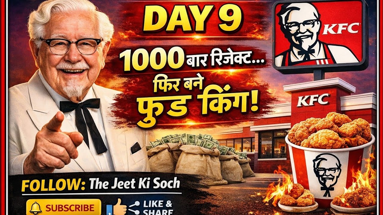 1000 बार रिजेक्ट 😳 फिर बना KFC का मालिक 🍗 | Colonel Sanders Real Motivational Story in Hindi .Day9