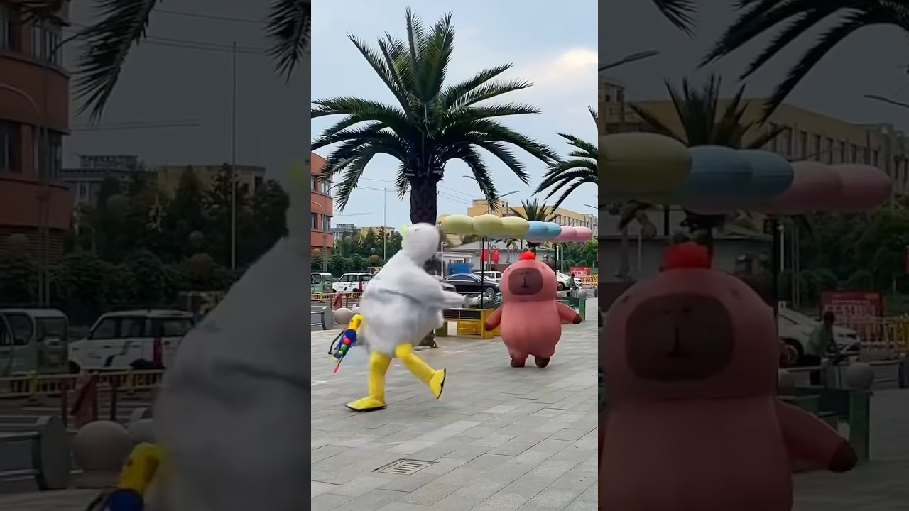 POV: Oldest and Youngest Siblings WAR! #siblings #fighting #duck #capybara