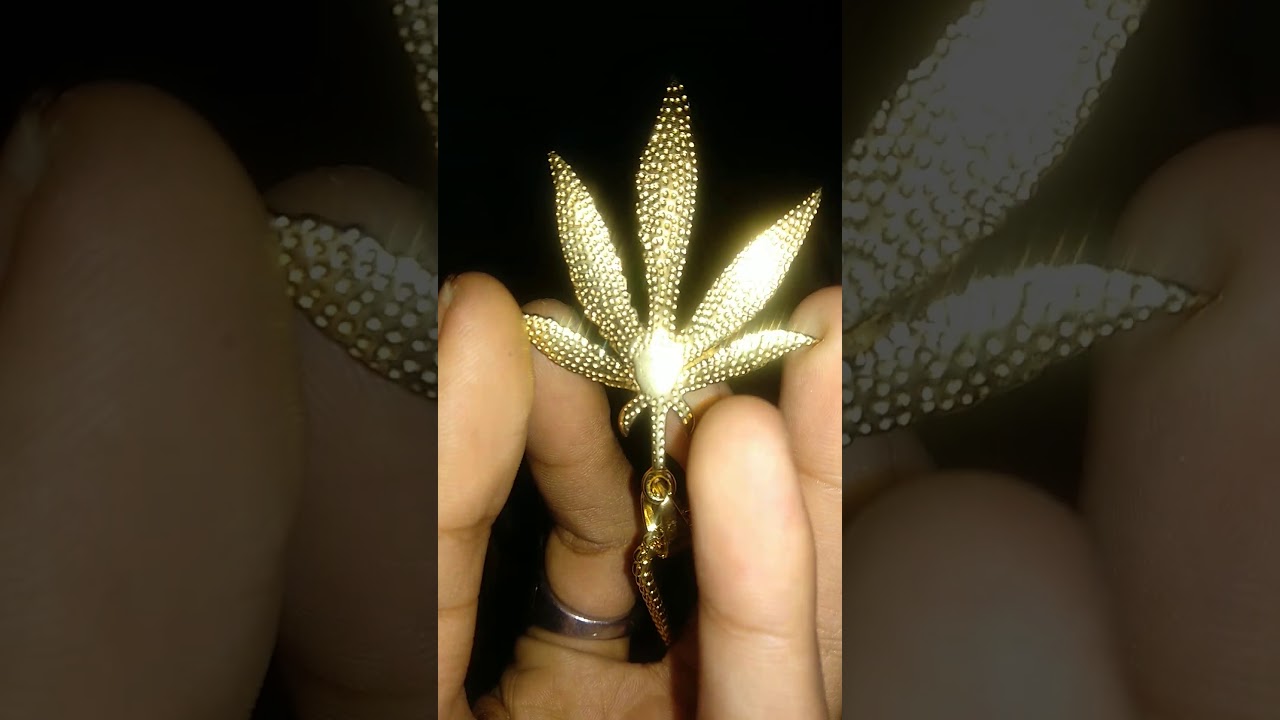 Hiphop bling weed pendant jewelry 2019