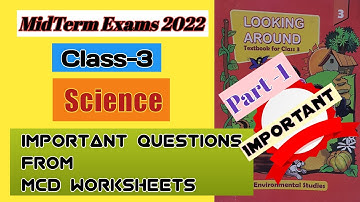 Class-3 Science| Midterm Important Questions from Mcd worksheets #class3 #mcdworksheet#evsclass3