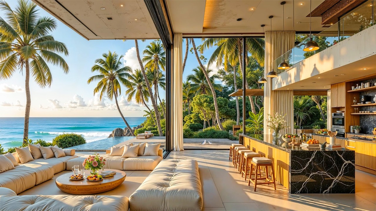 Relaxing Seaside Morning Jazz | Soothing Jazz by the Ocean for Stress Relief & Balance