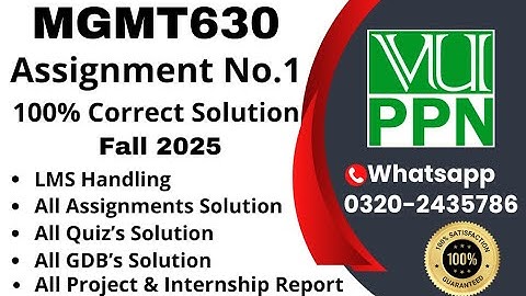 MGMT630 Assignment 1 solution fall 2025 #mgmt630