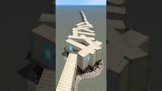 Crazy Train Crossing Through Circle Bumpy Railroad 💥😳 BeamNG.Drive Train simulator 3D #shorts