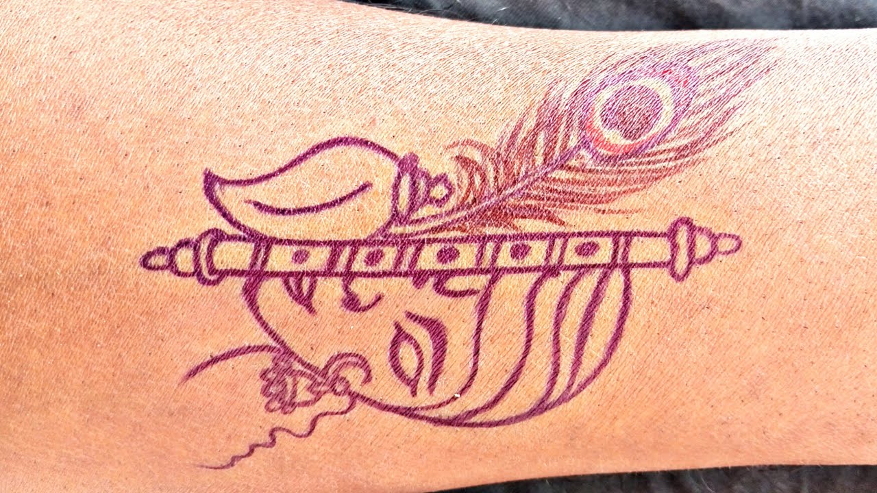 how to make a lord Krishna tattoo design with pen// simple tattoo design 