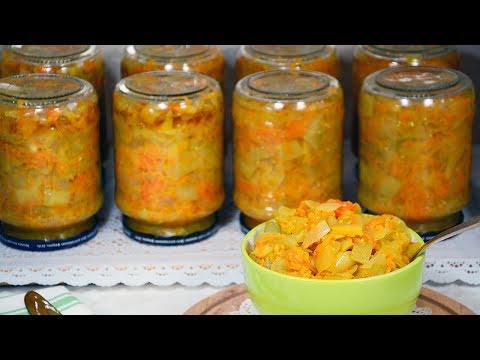 Популярный ОВОЩНОЙ САЛАТ на Зиму ДУНАЙСКИЙ с Зелёными Помидорами ☆ КАК ПРИГОТОВИТЬ