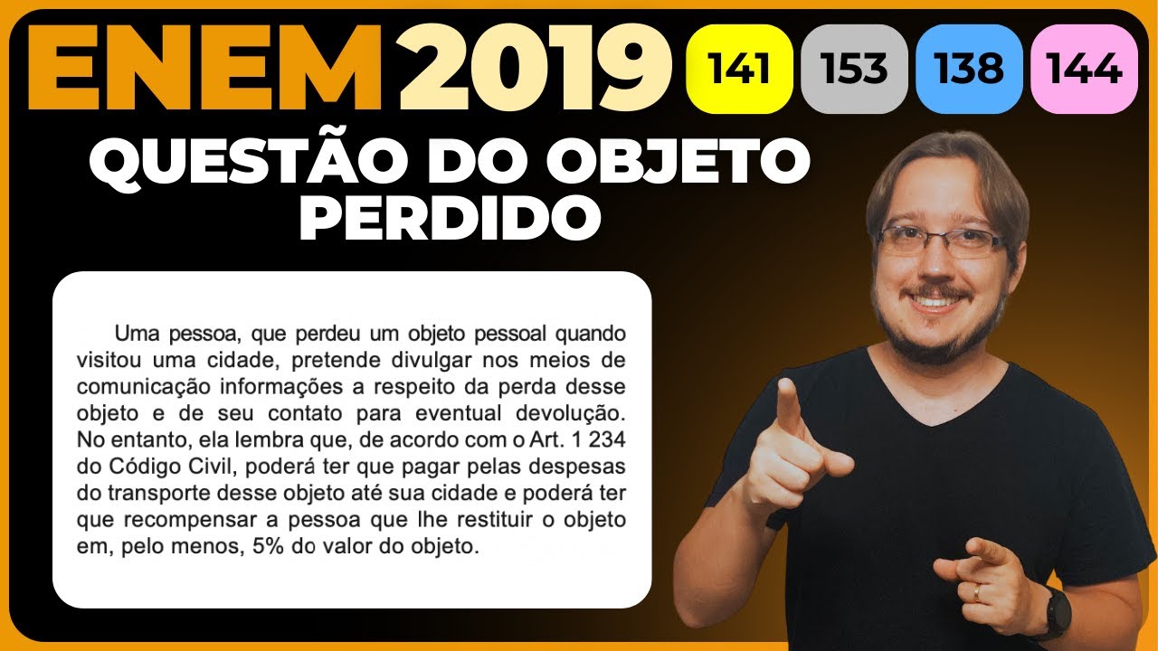 ENEM 2019 || Porcentagem || Uma pessoa, que perdeu um objeto pessoal ...