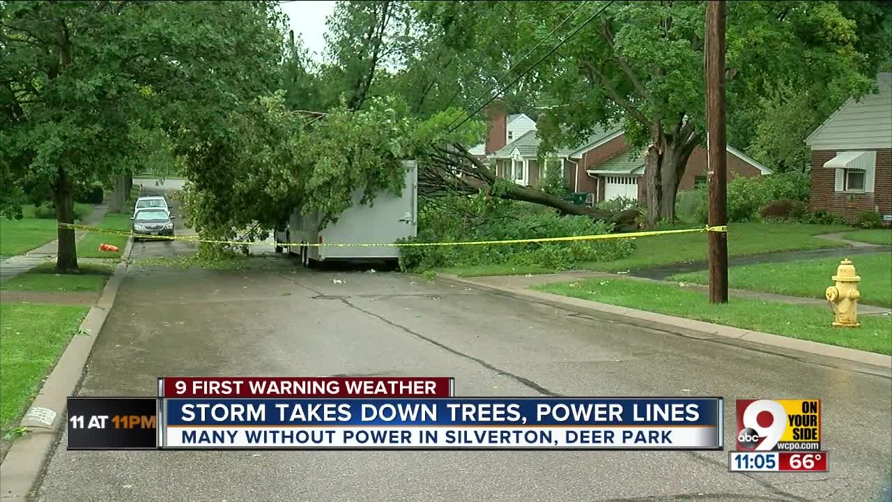 Storm knocks out trees, power lines - YouTube