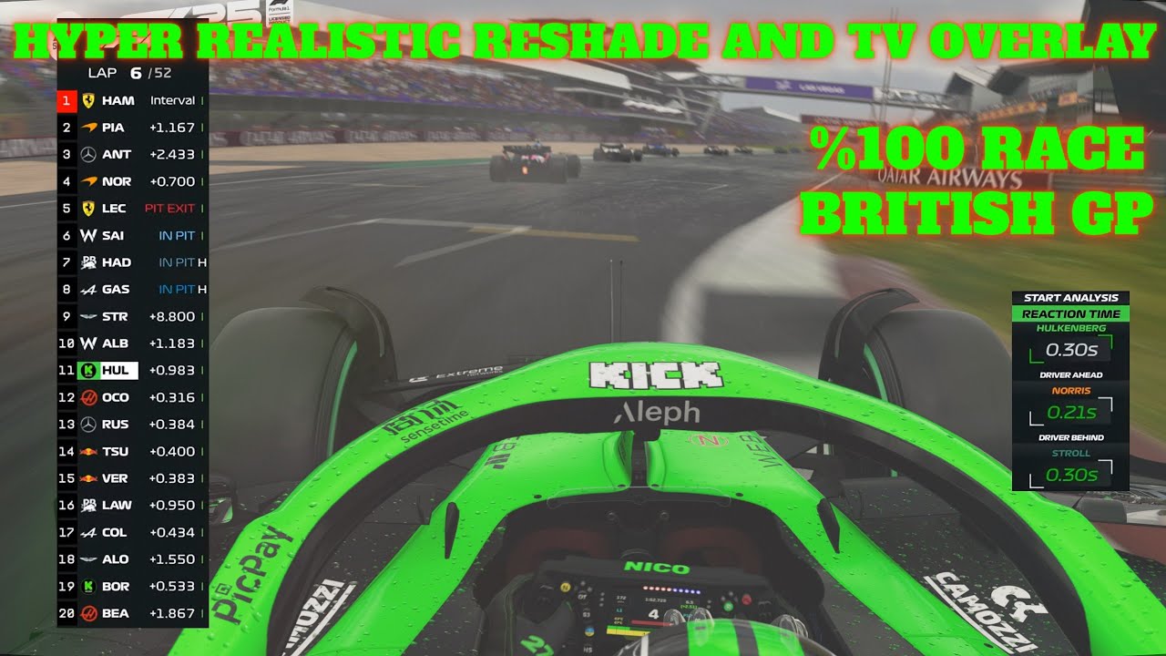 HULKENBERG | F1 25 | HYPER REALISTIC RESHADE AND TV OVERLAY | BRITISH GP 2025