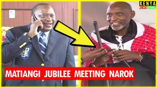 Crowd ERUPTS as Uhuru Kenyatta talks on Phone after Muhoho calls him Matiangi Jubilee Meeting Narok